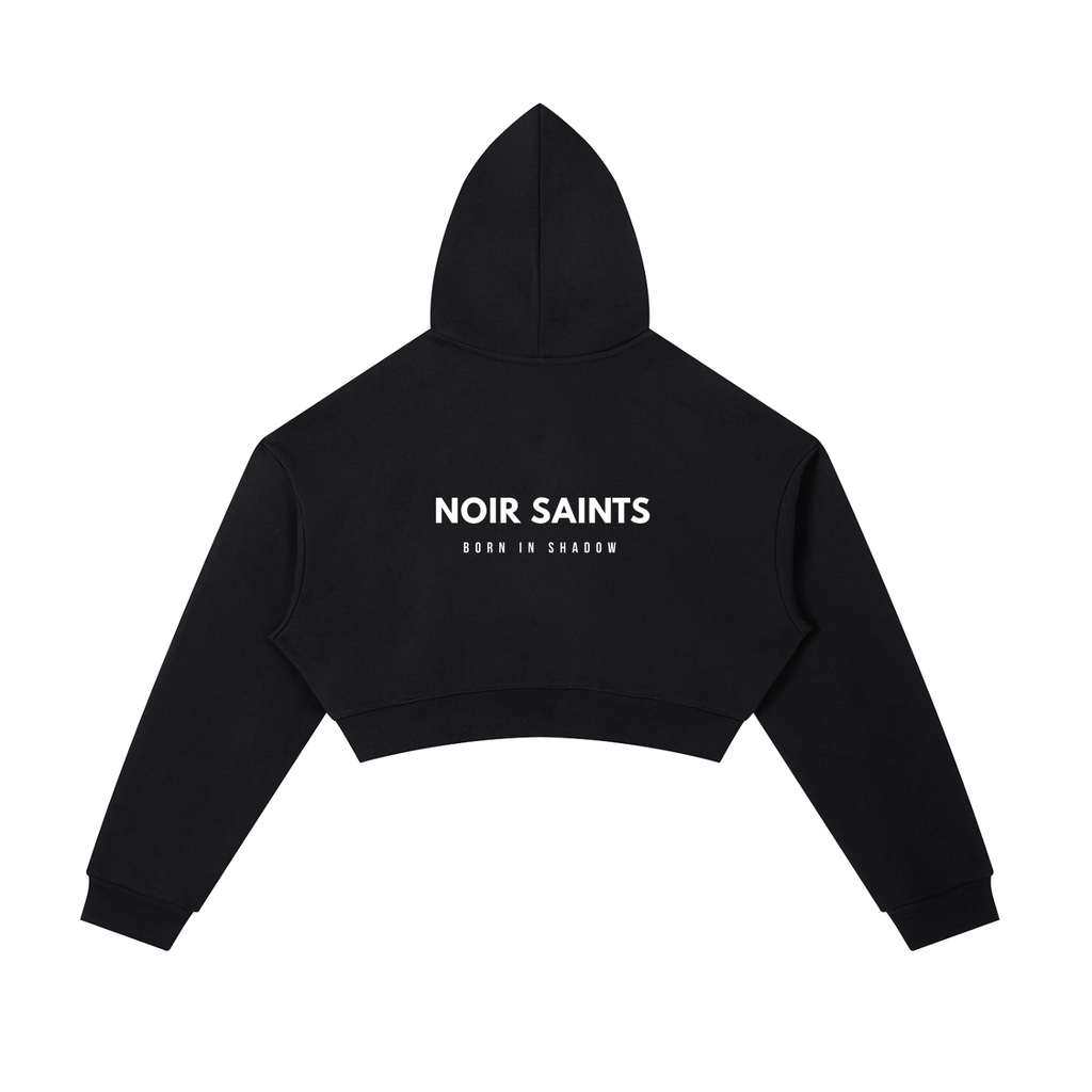 Noir Essential Cropped Hoodie