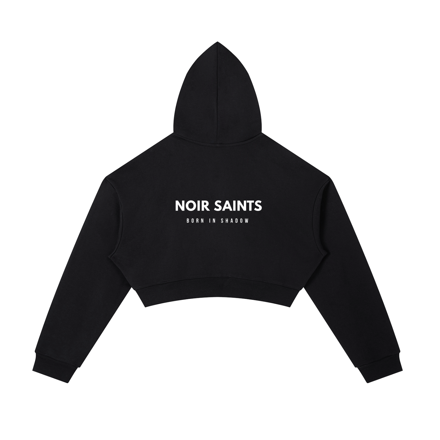 Noir Essential Cropped Hoodie