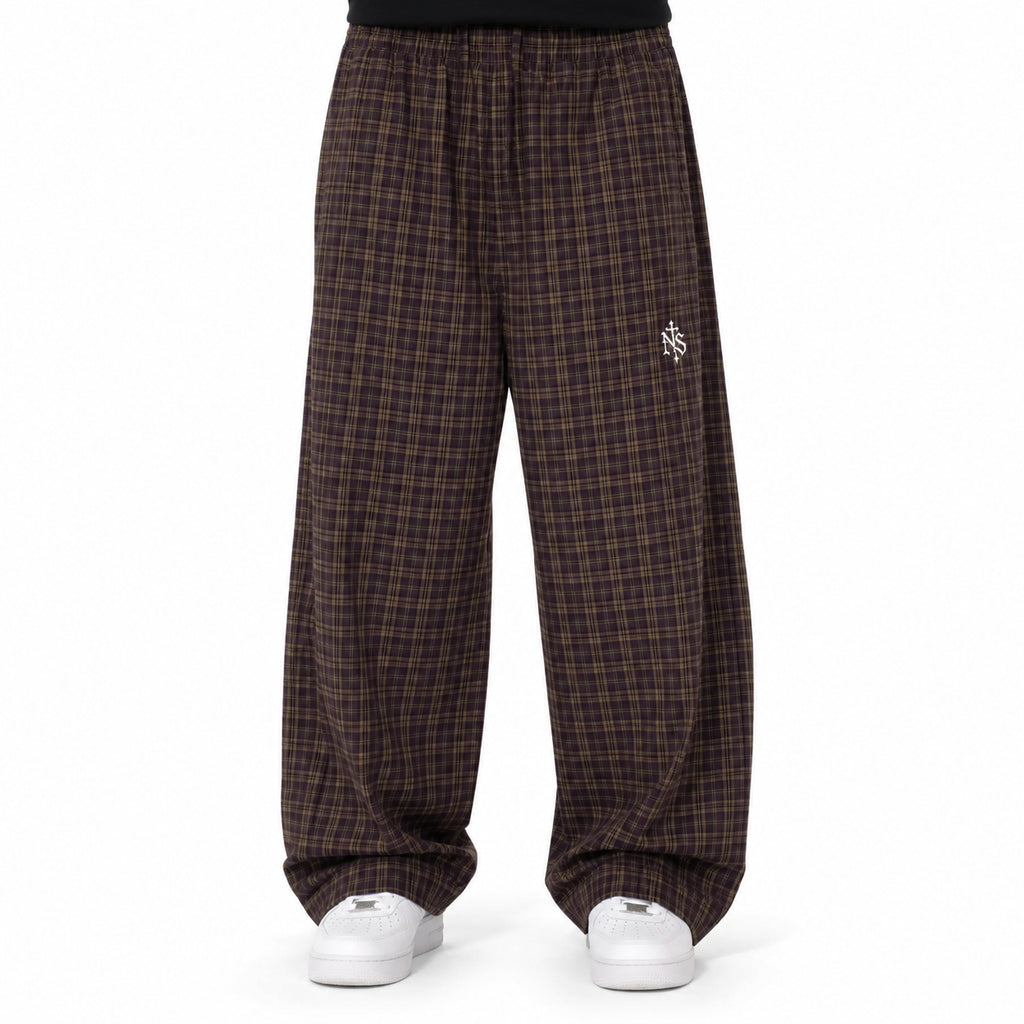 Heritage Plaid Wide-Leg Pants