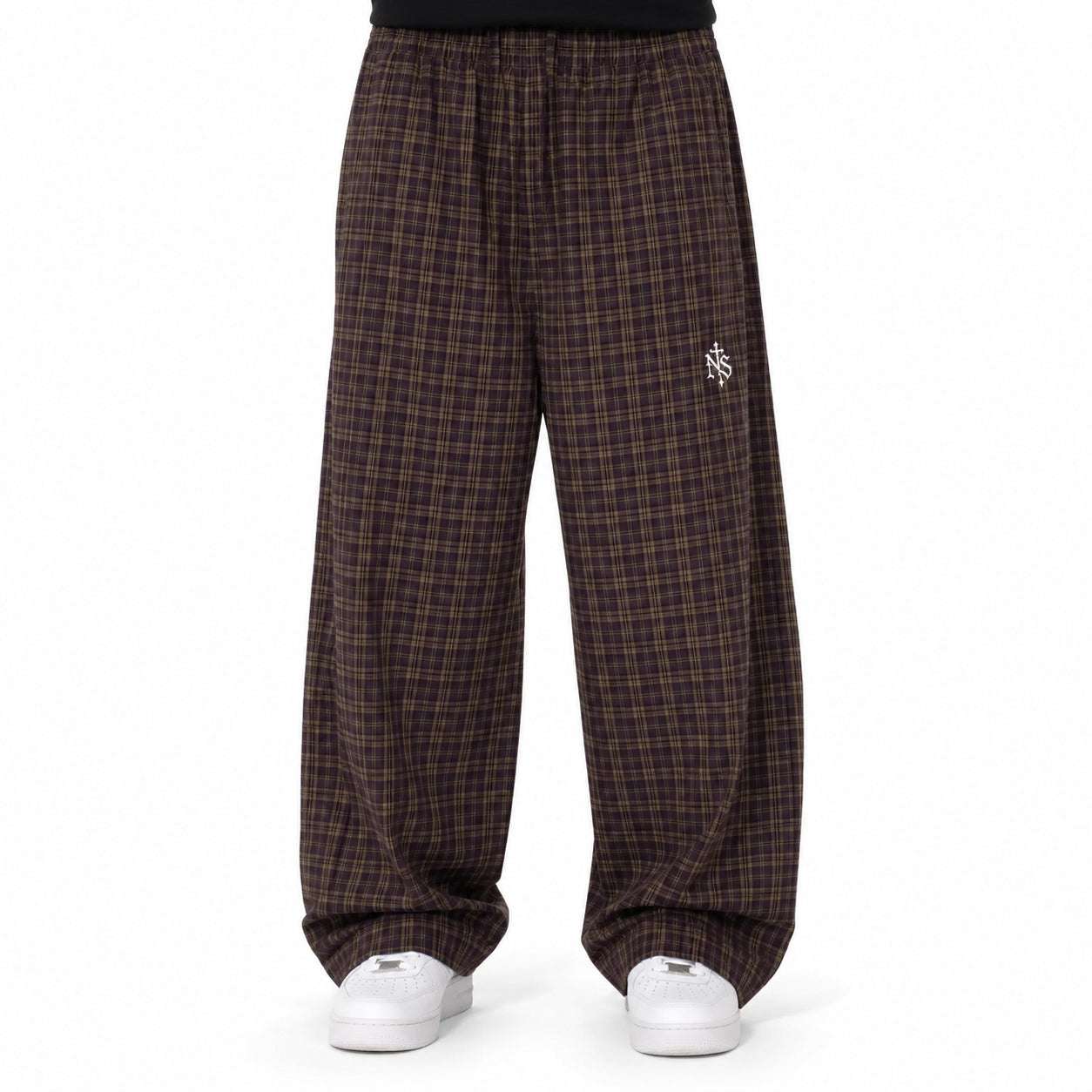 Heritage Plaid Wide-Leg Pants