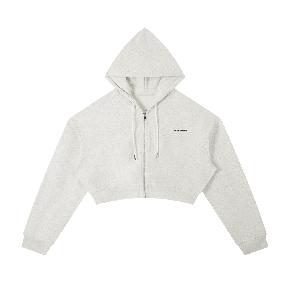 Noir Essential Cropped Hoodie