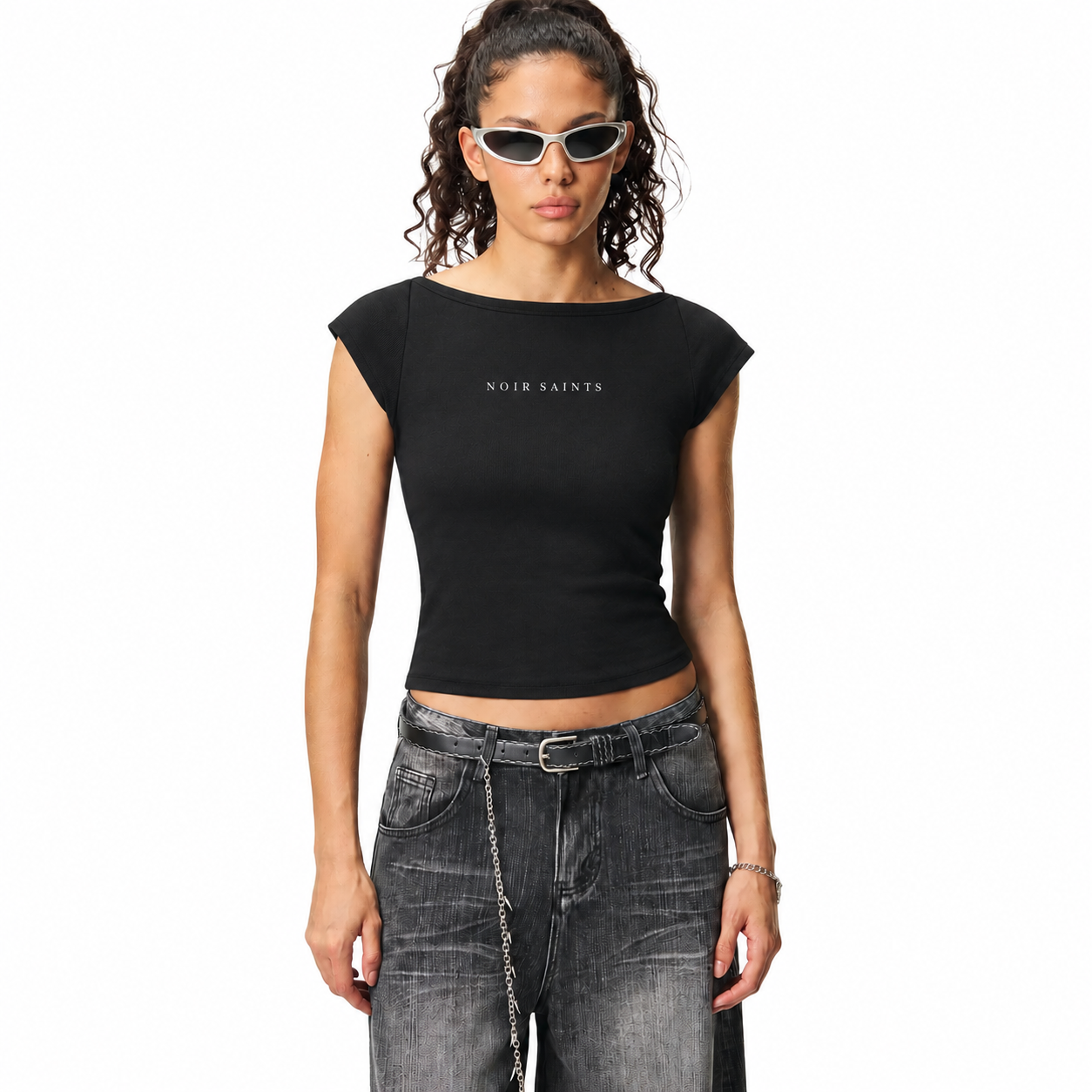 Noir Softline Wide Neck T-Shirt