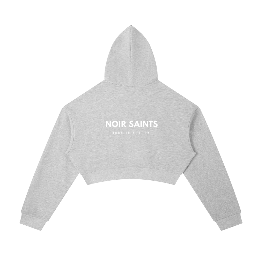 Noir Essential Cropped Hoodie