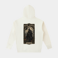 NOIR SAINTS Canada heavyweight oversized cotton hoodie in off-white featuring a detailed reaper and roses back graphic